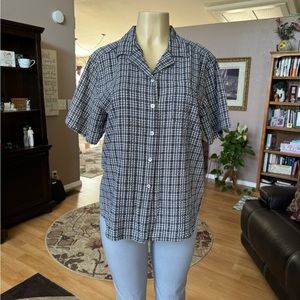 Karen Scott Black and White Button Down Shirt